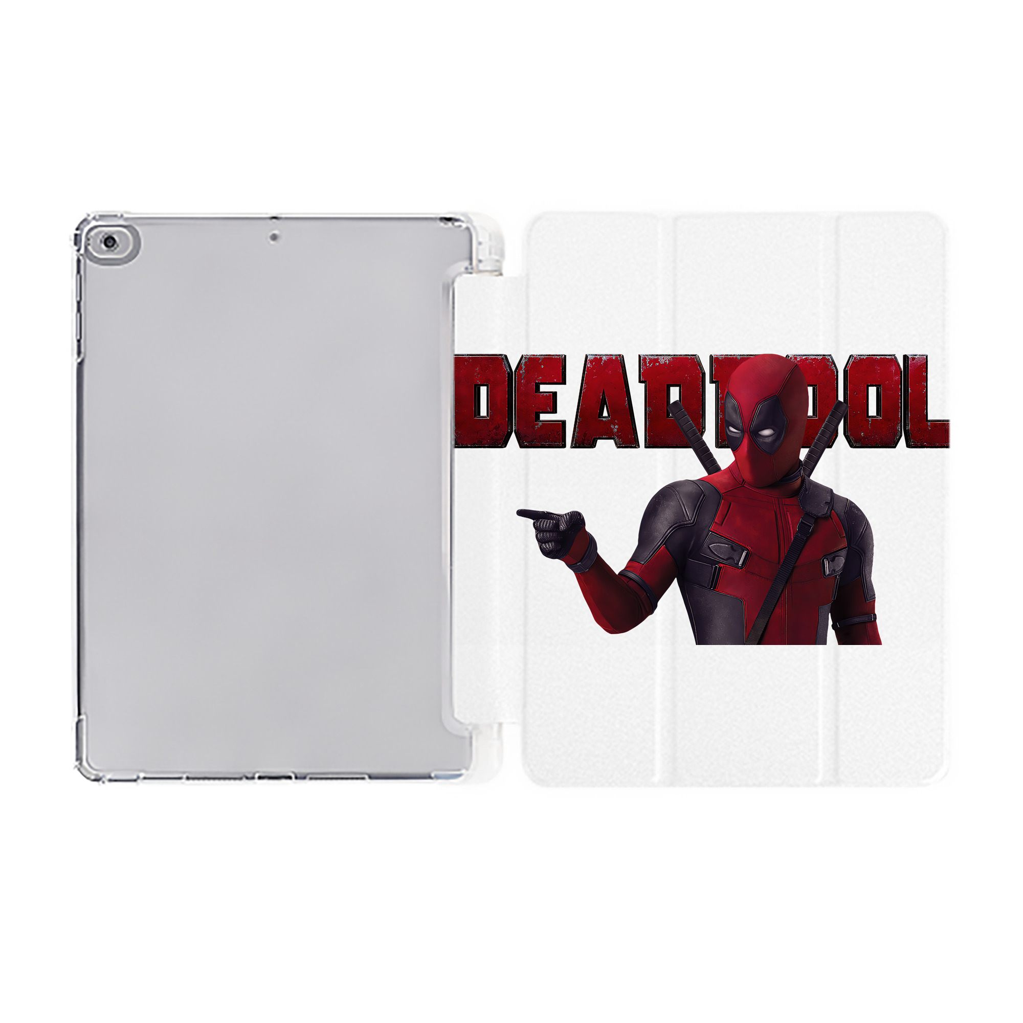 （画像用） Deadpool デッドプール IPad ケース ペン収納付き 三つ折りスタンド PUレザー×シリコン 対応機種9.5/10.5/10.9インチ